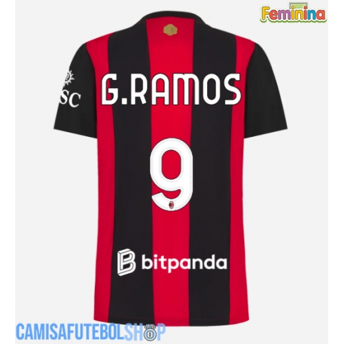 Camisa de time de futebol AC Milan Goncalo Ramos #9 Replicas 1º Equipamento Feminina 2026-27 Manga Curta
